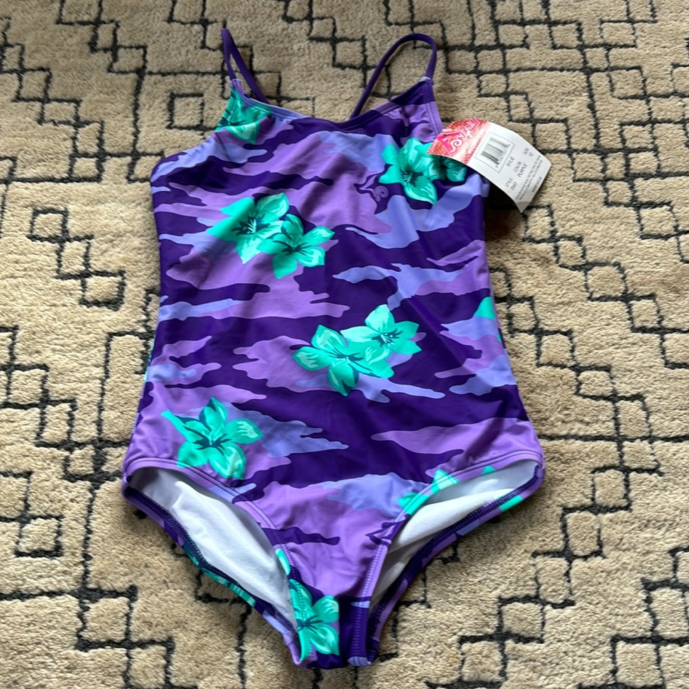 Kanu Surf Girls Purple & Teal Floral One-Piece Swimsuit